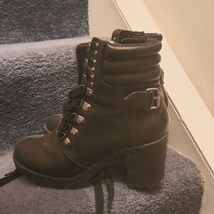 Black heeled booties